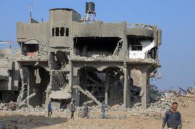 (FOCUS)MIDEAST-GAZA-KHAN YOUNIS-ISRAEL-ATTACKS-DEATH TOLL