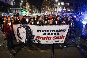 Torchlight Procession To Demand The Release Of Ilaria Salis In Milan