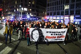 Torchlight Procession To Demand The Release Of Ilaria Salis In Milan