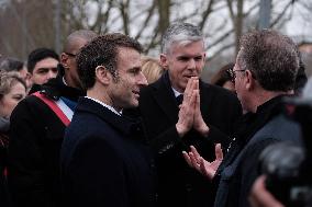 President Macron Visits Paris 2024 Olympic Village - Saint Denis