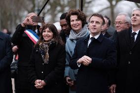 President Macron Visits Paris 2024 Olympic Village - Saint Denis