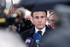 President Macron Visits Paris 2024 Olympic Village - Saint Denis