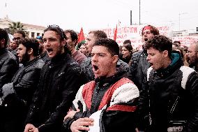 Protest Against The Non-state Universities In Athens