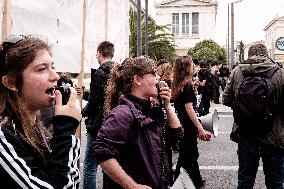 Protest Against The Non-state Universities In Athens