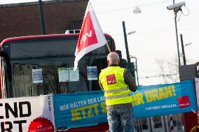 Public Transportation Workers Go On 48 Hours Strike In Duesseldorf