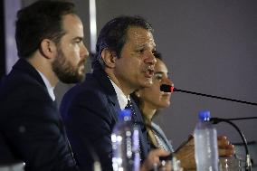 Press conference Fernando Haddad of the Brazilian Minister of Finance at the G20 in São Paulo