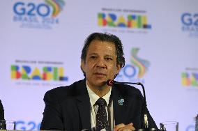 Press conference Fernando Haddad Brazil's finance minister at the G20