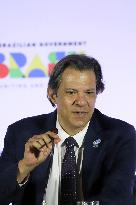 Press conference Fernando Haddad of the Minister of Finance of Brazil at the G20 in São Paulo