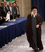 Iran, Elections, Supreme Leader Ayatollah Khamenei Voting