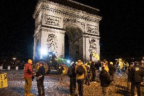 Farmers Block The Champs Elysees - Paris