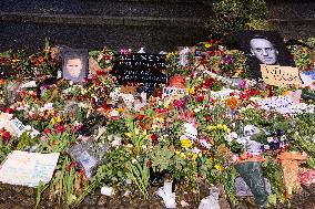 Memorial With Flowers For Alexei Navalny In Amsterdam