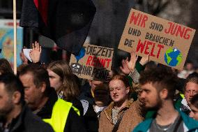 ''Better Public Transit'' Demo With Ver.di Union And '' Fridays For Future'' In Cologne