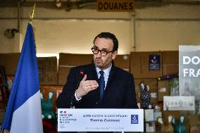 Thomas Cazenave Visits The Interior Surveillance Brigade - Aulnay-Sous-Bois