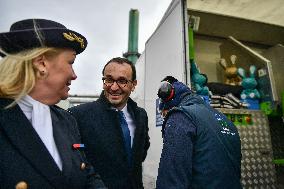 Thomas Cazenave Visits The Interior Surveillance Brigade - Aulnay-Sous-Bois