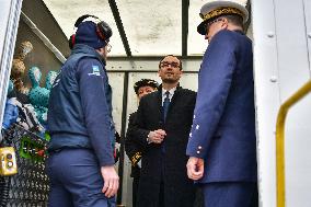 Thomas Cazenave Visits The Interior Surveillance Brigade - Aulnay-Sous-Bois