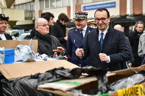 Thomas Cazenave Visits The Interior Surveillance Brigade - Aulnay-Sous-Bois