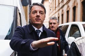 Matteo Renzi Attends A Rally In Milan