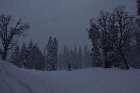 Kashmir: Heavy Snowfall In Ski Resort Gulmarg