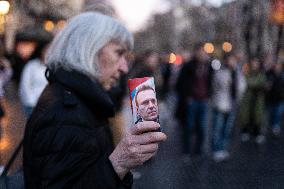 Tribute To Alexey Navalny In Barcelona.