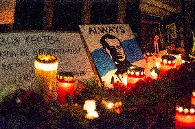 Mourning For Alexei Navalny In Duesseldorf  While His Funeral In Moscow