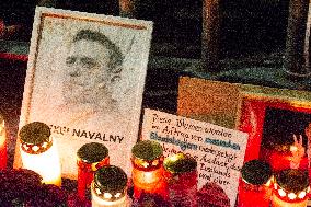 Mourning For Alexei Navalny In Duesseldorf  While His Funeral In Moscow