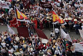 Claudia Sheinbaum, Candidate For The Presidency Of Mexico For The MORENA Party, Begins Her Campaign In The Zócalo Of Mexico City