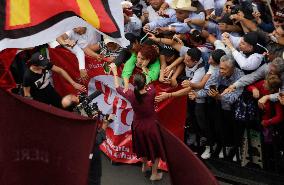 Claudia Sheinbaum, Candidate For The Presidency Of Mexico For The MORENA Party, Begins Her Campaign In The Zócalo Of Mexico City