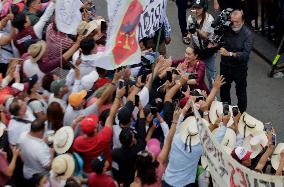 Claudia Sheinbaum, Candidate For The Presidency Of Mexico For The MORENA Party, Begins Her Campaign In The Zócalo Of Mexico City