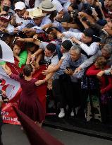 Claudia Sheinbaum, Candidate For The Presidency Of Mexico For The MORENA Party, Begins Her Campaign In The Zócalo Of Mexico City