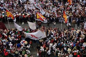 Claudia Sheinbaum, Candidate For The Presidency Of Mexico For The MORENA Party, Begins Her Campaign In The Zócalo Of Mexico City