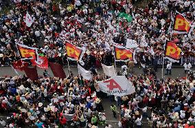 Claudia Sheinbaum, Candidate For The Presidency Of Mexico For The MORENA Party, Begins Her Campaign In The Zócalo Of Mexico City