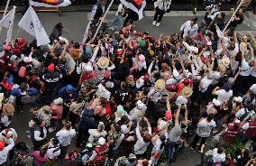 Claudia Sheinbaum, Candidate For The Presidency Of Mexico For The MORENA Party, Begins Her Campaign In The Zócalo Of Mexico City