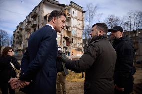 Zelensky And Rutte Meet In Kharkiv - Ukraine