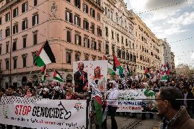 Demonstration In Favor Of Palestine In Rome