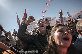 Major Trade Union Rally In Tunis