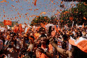 Salomón Chertorivski, Sandra Cuevas And Alejandra Barrales, Members Of The Citizen Movement Party, Begin A Campaign Prior To The