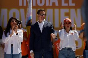 Salomón Chertorivski, Sandra Cuevas And Alejandra Barrales, Members Of The Citizen Movement Party, Begin A Campaign Prior To The