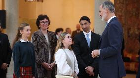 King Felipe Meets The ‘Que Es Un Rey Para Ti’ Contest Winners - Madrid