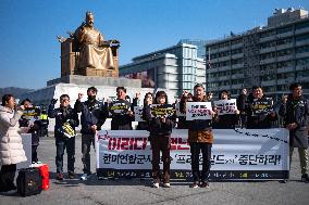 Protest Against South Korea And US Military Forces Joint Exercise In Seoul