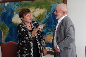Brazil's President Luiz Inácio Lula Da Silva Received The Managing Director Of The International Monetary Fund (IMF), Kristalina