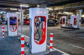 Tesla Superchargers In Krakow, Poland