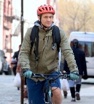 Hugh Dancy Rides His Bike - NYC