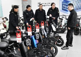 An Electric Bicycle in Zaozhuang
