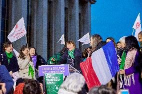 Alice Coffin During The Celebration Of The Inclusion Of The Right To Abortion In The French Constitution