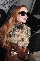 Lindsay Lohan Outside Her Hotel - NYC