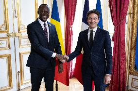 Gabriel Attal Meets with Chad Prime Minister - Paris