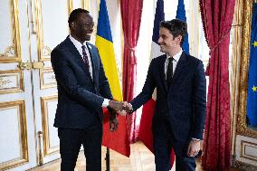 Gabriel Attal Meets with Chad Prime Minister - Paris