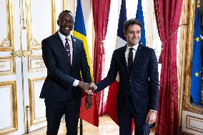 Gabriel Attal Meets with Chad Prime Minister - Paris