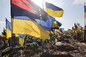 Tribute to perished soldiers of 113th Separate Territorial Defence Brigade in Kharkiv