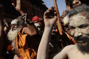 Naga Baba Enters Pashupatinath Temple With Arrival Of Shivaratri Festival